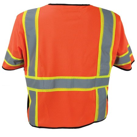Ironwear Polyester Mesh Safety Vest Class 3 w/ Zipper, Radio Clips & Badge Holder (Orange/X-Large) 1299-OZ-RD-CID-XL